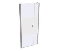 HÜPPE SolvaPro Porte battante avec partie annexe en niche, fixation à gauche, largeur : 90cm, hauteur:200cm, 7T290255G375, Cabines de douche: Couleur du profilé stainless steel optic Verre ESG Privati