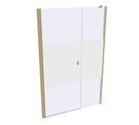 HÜPPE SolvaPro Porte battante avec partie secondaire en niche, fabrication sur mesure, fixation à droite, L.:120,1-280cm, H.:120-200cm, 7T308255H375, Cabines de douche: Couleur du profil laiton Verre