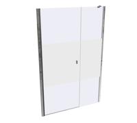 HÜPPE SolvaPro Porte battante avec partie secondaire en niche, fabrication sur mesure, fixation à droite, L.:120,1-280cm, H.:120-200cm, 7T3082092375, Cabines de douche: Profil en verre argent brillant