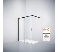HÜPPE Vita pure partiellement encadrée Paroi latérale à 4 angles pour porte coulissante en 1 partie avec segment fixe, largeur:90cm, hauteur:200cm, fixation à gauche & à droite, VA0213123322, Cabines 