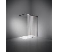 HÜPPE Vita pure sans cadre, porte coulissante à 4 angles, 1 partie avec segment fixe, largeur : 160cm, hauteur:200cm, fixation à gauche & à droite, VA0107069321, Cabines de douche: Couleur du profilé 