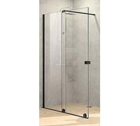 Hüppe Xtensa Pure 4-kąt drzwi prysznicowe 100 cm lewe czarny mat/szkło przezroczyste Anti-Plaque XT0101.123.322