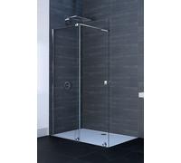 Hüppe Xtensa Pure 4-kąt drzwi prysznicowe 120 cm lewe srebrny połysk/szkło przezroczyste Anti-Plaque XT0103.069.322