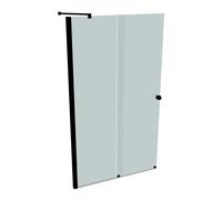 HÜPPE Xtensa pure Accès latéral coulissant 2 éléments (1/2), largeur:120cm, charnières à gauche, XT1306123348, Cabines de douche: Couleur du profilé Black Edition Verre ESG Sand Plus Sérigraphie avec 