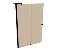 HÜPPE Xtensa pure Accès latéral coulissant 2 éléments (1/2), largeur:140cm, charnières à gauche, XT1307123378, Cabines de douche: Couleur du profilé Black Edition Verre ESG Bronze avec ANTI-PLAQUE
