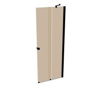 HÜPPE Xtensa pure Accès latéral coulissant 2 éléments (1/2), largeur:80cm, charnières à droite, XT1402123378, Cabines de douche: Couleur du profilé Black Edition Verre ESG Bronze avec ANTI-PLAQUE