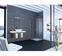 HÜPPE Xtensa pure Accès latéral coulissant 2 éléments (1/2), largeur:90cm, charnières à gauche, XT1303069321, Cabines de douche: Couleur du profilé verre brillant argent brillant ESG transparent