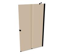 HÜPPE Xtensa pure Entrée coulissante 2 parties (1/2), largeur:120cm, butée à droite, XT1406123378, Cabines de douche: Couleur du profilé Black Edition Verre ESG Bronze avec ANTI-PLAQUE