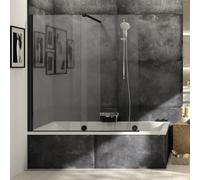 HÜPPE Xtensa pure Pare-bain Porte coulissante 1 élément avec segment fixe Largeur:140cm Charnières à gauche, XT0602123321, Cabines de douche: Couleur du profilé Verre noir Edition ESG clair