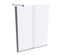 HÜPPE Xtensa pure Pare-bain Porte coulissante 1 élément, avec segment fixe, largeur:120cm, charnières à gauche, XT0601069322, Cabines de douche: Couleur du profilé verre brillant argent ESG clair avec