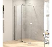 HÜPPE Xtensa pure Walk-In porte coulissante 1 partie, avec segment fixe, largeur:110cm, butée gauche, barre transversale, XT0102069321, Cabines de douche: Couleur du profilé verre brillant argent bril
