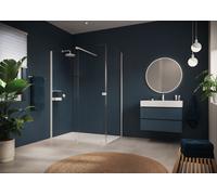 HÜPPE Xtensa pure Paroi latérale, pour porte coulissante Walk-In 1 élément, sur baignoire, L 200-1100mm, H 400-2000mm, XT0381182368, Cabines de douche: Couleur du profilé White Edition Verre ESG Gris
