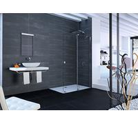 HÜPPE Xtensa pure Porte coulissante, 1 élément, avec segment fixe, sur mesure, L 1000-1400mm, H 2001-2200mm, fixation à droite, barre de stabilisation, XT0285069321, Cabines de douche: Couleur du prof