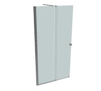 HÜPPE Xtensa pure Porte coulissante, 1 élément, avec segment fixe, sur mesure, L 1000-1800mm, H 1200-2000mm, fixation à gauche, étrier transversal, XT0180069348, Cabines de douche: Couleur du profilé 