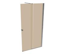 HÜPPE Xtensa pure Porte coulissante, 1 élément, avec segment fixe, sur mesure, L 1000-1800mm, H 1200-2000mm, fixation à droite, étrier transversal, XT0280069341, Cabines de douche: Couleur du profilé 