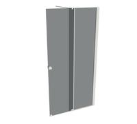 HÜPPE Xtensa pure Porte coulissante, 1 élément, avec segment fixe, sur mesure, L 1000-1800mm, H 1200-2000mm, fixation à droite, étrier transversal, XT0280182368, Cabines de douche: Couleur du profilé 