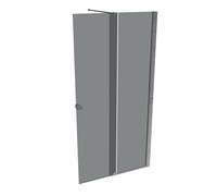 HÜPPE Xtensa pure Porte coulissante, 1 élément, avec segment fixe, sur mesure, L 1000-1800mm, H 2001-2200mm, fixation à droite, étrier transversal, XT0282069368, Cabines de douche: Couleur du profilé 