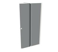 HÜPPE Xtensa pure Porte coulissante, 1 élément, avec segment fixe, sur mesure, L 1000-1800mm, H 2001-2200mm, fixation à droite, étrier transversal, XT0282182368, Cabines de douche: Couleur du profilé 