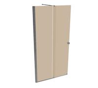 HÜPPE Xtensa pure Porte coulissante, 1 élément, avec segment fixe, sur mesure, L 1000-1800mm, H 2001-2200mm, fixation à gauche, étrier transversal, XT0182069341, Cabines de douche: Couleur du profilé 