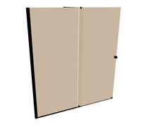 HÜPPE Xtensa pure Porte coulissante, 1 élément, avec segment fixe, sur mesure, L 1801-2000mm, H 2001-2200mm, fixation à gauche, étrier transversal, XT0183123378, Cabines de douche: Couleur du profilé 