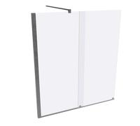 HÜPPE Xtensa pure Porte coulissante, 1 élément, avec segment fixe, sur mesure, L 700-1400mm, H 1200-1500mm, fixation à gauche, XT0680069322, Cabines de douche: Couleur du profilé verre brillant argent