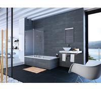 HÜPPE Xtensa pure Porte coulissante, 1 élément, avec segment fixe, sur mesure, L 700-1400mm, H 1200-1500mm, fixation à gauche, XT0680069321, Cabines de douche: Couleur du profilé verre brillant argent