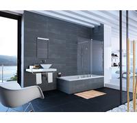 HÜPPE Xtensa pure Porte coulissante, 1 élément, avec segment fixe, sur mesure, L 700-1400mm, H 1200-1500mm, fixation à droite, XT0780069322, Cabines de douche: Couleur du profilé verre brillant argent