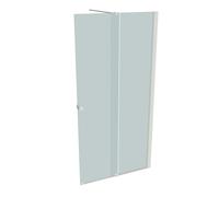 HÜPPE Xtensa pure Walk-In porte coulissante 1 partie, avec segment fixe, largeur:100cm, butée droite, barre transversale, XT0201182348, Cabines de douche: Couleur du profilé White Edition Verre ESG Sa