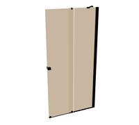 HÜPPE Xtensa pure Walk-In porte coulissante 1 partie, avec segment fixe, largeur:100cm, butée droite, barre de stabilisation, XT0221123341, Cabines de douche: Couleur du profilé Black Edition Verre ES