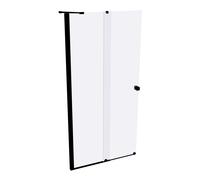 HÜPPE Xtensa pure Walk-In porte coulissante 1 partie, avec segment fixe, largeur:100cm, butée gauche, barre de stabilisation, XT0121123321, Cabines de douche: Couleur du profilé Verre noir Edition ESG