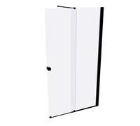 HÜPPE Xtensa pure Walk-In porte coulissante 1 partie, avec segment fixe, largeur:110cm, butée droite, barre transversale, XT0202123321, Cabines de douche: Couleur du profilé Verre noir Edition ESG cla