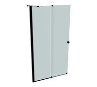 HÜPPE Xtensa pure Walk-In porte coulissante 1 partie, avec segment fixe, largeur:110cm, butée gauche, barre de stabilisation, XT0122123348, Cabines de douche: Couleur du profilé Black Edition Verre ES