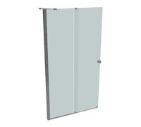 HÜPPE Xtensa pure Walk-In porte coulissante 1 partie, avec segment fixe, largeur:110cm, butée gauche, barre de stabilisation, XT0122069347, Cabines de douche: Couleur du profilé argent brillant Verre 