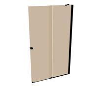 HÜPPE Xtensa pure Walk-In porte coulissante 1 partie, avec segment fixe, largeur:120cm, butée droite, barre de stabilisation, XT0223123341, Cabines de douche: Couleur du profilé Black Edition Verre ES