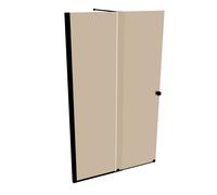 HÜPPE Xtensa pure Walk-In porte coulissante 1 partie, avec segment fixe, largeur:120cm, butée gauche, barre transversale, XT0103123341, Cabines de douche: Couleur du profilé Black Edition Verre ESG Br