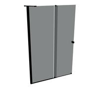 HÜPPE Xtensa pure Walk-In porte coulissante 1 partie, avec segment fixe, largeur:140cm, butée gauche, barre de stabilisation, XT0125123368, Cabines de douche: Couleur du profilé Black Edition Verre ES