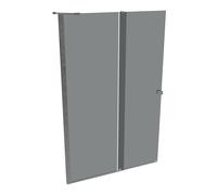 HÜPPE Xtensa pure Walk-In porte coulissante 1 partie, avec segment fixe, largeur:140cm, butée gauche, barre de stabilisation, XT0125069368, Cabines de douche: Couleur du profilé argent brillant Verre 