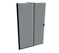 HÜPPE Xtensa pure Walk-In porte coulissante 1 partie, avec segment fixe, largeur:140cm, butée gauche, barre transversale, XT0105123301, Cabines de douche: Couleur du profilé Black Edition Verre ESG gr
