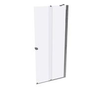 HÜPPE Xtensa pure Walk-In porte coulissante 1 partie, avec segment fixe, largeur:90cm, butée droite, barre de stabilisation, XT0220069322, Cabines de douche: Couleur du profilé verre brillant argent E