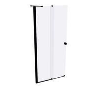 HÜPPE Xtensa pure Walk-In porte coulissante 1 partie, avec segment fixe, largeur:90cm, butée gauche, barre de stabilisation, XT0120123322, Cabines de douche: Couleur du profilé Verre noir Edition ESG 