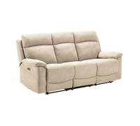 HUESCA - Canapé 3 Places Relax Electrique Tissu Ivoire - Altobuy Beige