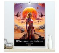 Hüterinnen der Galaxie (hochwertiger Premium Wandkalender 2026 DIN A2 hoch), Kunstdruck in Hochglanz: Starke Frauen im All im Kampf für Freiheit und Gerechtigkeit.