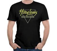 Huey Lewis and The News American Rock Band Unisex O-Neck 100% Cotton Short-Sleeve T-Shirts Black M