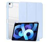 HUEZOE Étui Compatible avec iPad Air 5 2022/iPad Air 4 2020 et iPad Pro 11 2021/2020/2018, Smart Cover avec Coque Rigide en Acrylique avec Porte-Stylo, Fonction Veille Automatique/réveil, Bleu Clair