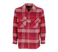 Huf - Chemise à Carreaux en Flanelle à Manches Longues - Homme - Chemises - Rouge - Taille: XL