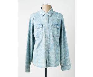 huf chemises homme de couleur bleu