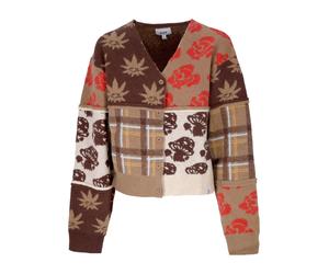 Huf - Nature Patchwork V-Neck Cardigan Marron - Femme - Pulls - Multicolore - Taille: 40 FR