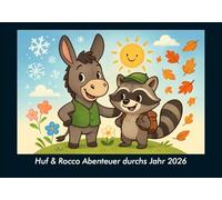 Huf & Rocco Abenteuer durchs Jahr 2026 Fotokalender DIN A5: Monatskalender mit Kinder-Motiven von Tieren, Reisen, Freundschaft und Abenteuern
