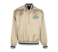 HUF - Satin Baseball Bomber Jacket Tan - Homme - Vestes - Beige - Taille: L