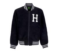 HUF - Veste Varsity Sherpa Noire avec Fermeture Éclair - Homme - Vestes - Noir - Taille: L